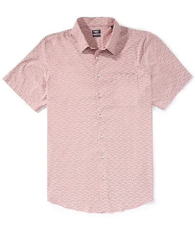 Faherty Big & Tall Movement Palm Print Short Sleeve Woven Shirt
