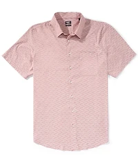 Faherty Big & Tall Movement Palm Print Short Sleeve Woven Shirt