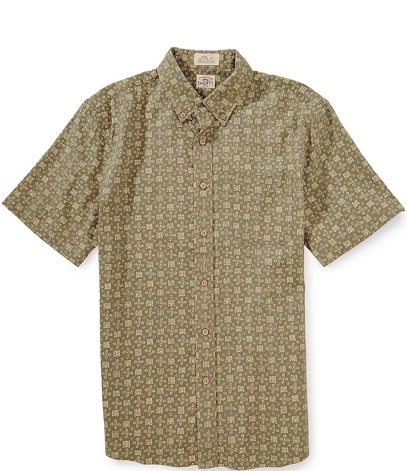 Faherty Breeze Stretch Short Sleeve Woven Shirt