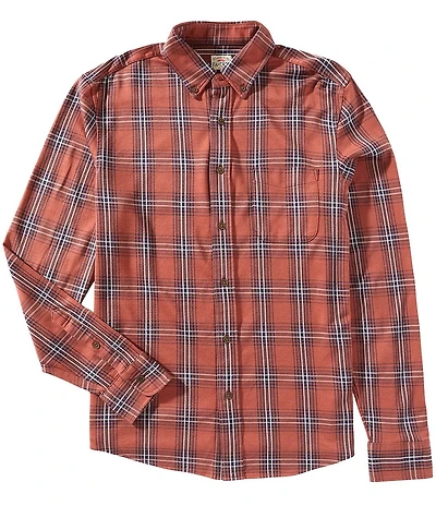 Faherty Coastline Knit Long Sleeve Plaid Woven Shirt