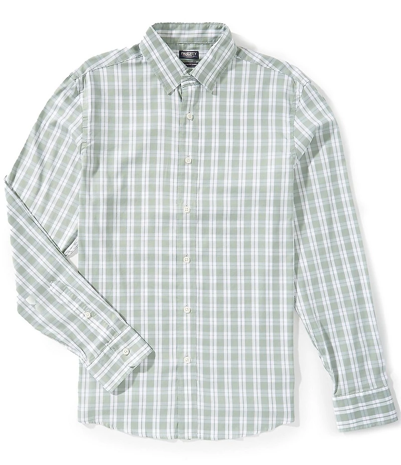 Faherty Movement Check Pattern Long Sleeve Woven Shirt