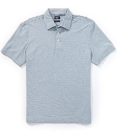 Faherty Movement Stripe Stretch Short Sleeve Polo Shirt