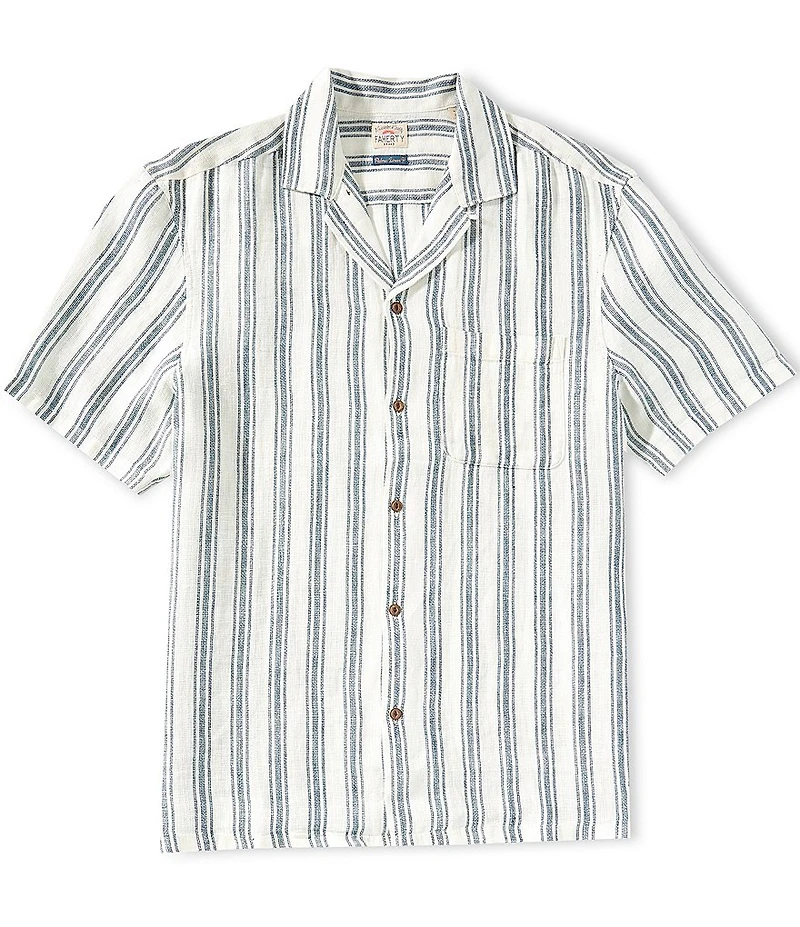Faherty Palma Linen Short Sleeve Woven Camp Shirt