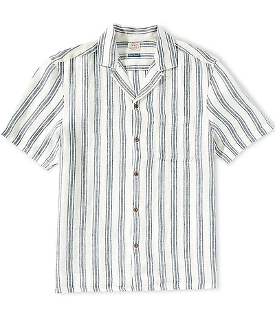 Faherty Palma Linen Short Sleeve Woven Camp Shirt