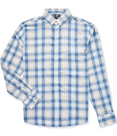 Faherty Performance Stretch Movement Plaid Pattern Long Sleeve Woven Shirt