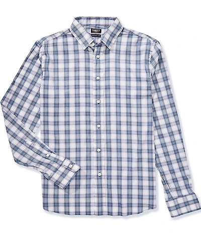 Faherty Performance Stretch Movement Plaid Printed Long Sleeve Woven Shirt