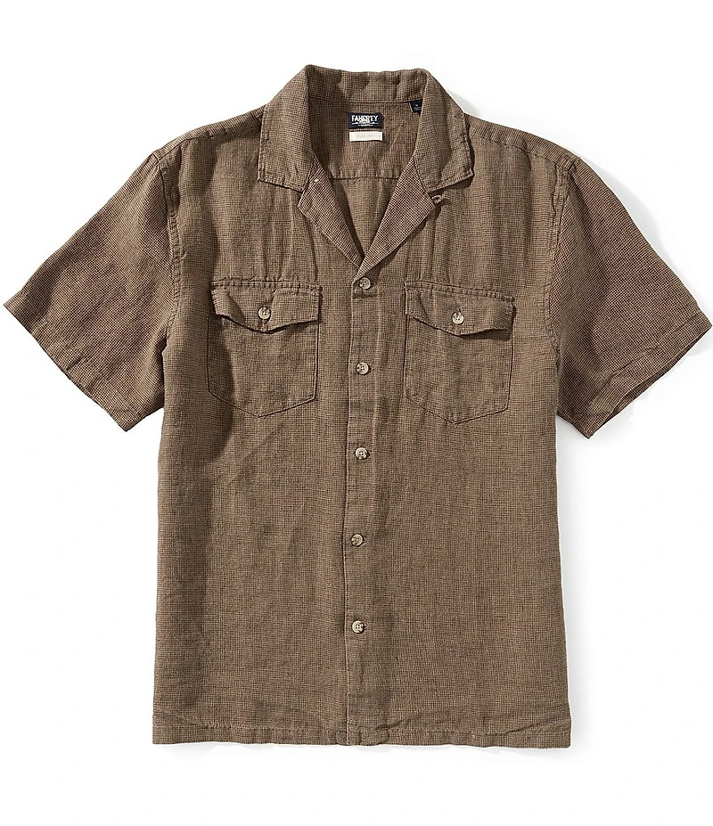 Faherty Reserve Basque Short Sleeve Woven Camp Shirt