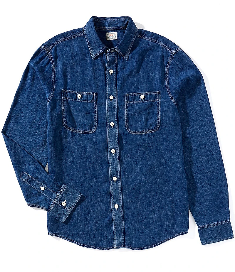 Faherty Tried & True Chambray Long Sleeve Woven Shirt