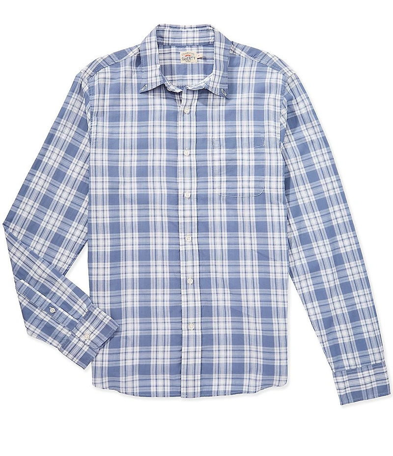 Faherty Weightless Cotton Plaid Long Sleeve Woven Shirt