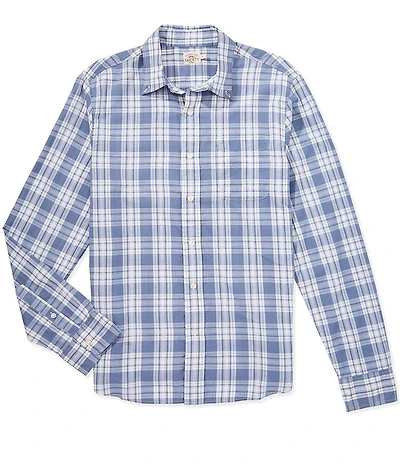 Faherty Weightless Cotton Plaid Long Sleeve Woven Shirt