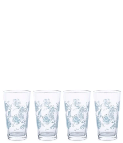 Fiesta Botanical Floral Cooler 16oz Glass, Set of 4