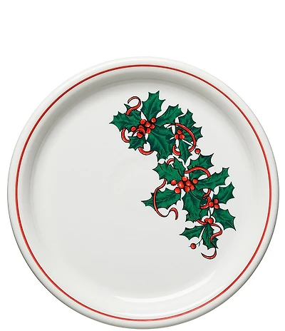 Fiesta Christmas Holly and Ribbon Bistro Buffet Plate