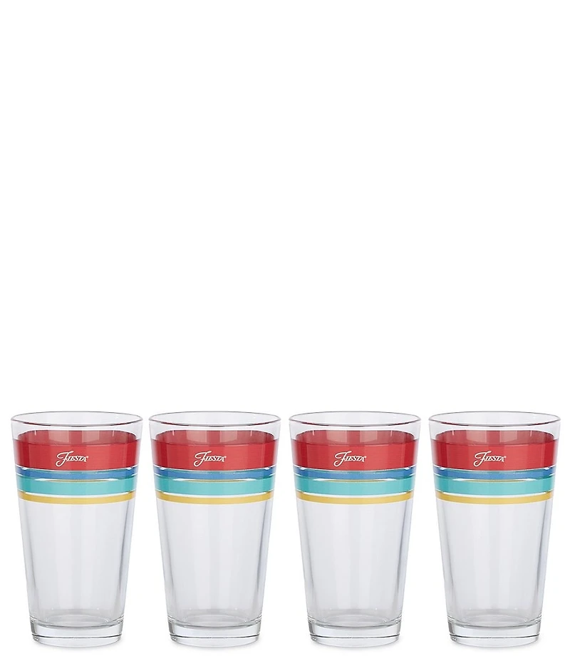 Fiesta Edgeline Vibrant Cooler 16oz Glass, Set of 4