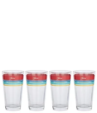 Fiesta Edgeline Vibrant Cooler 16oz Glass, Set of 4