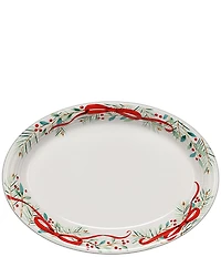 Fiesta Holly Berry Christmas Garland Large Oval Serving Platter