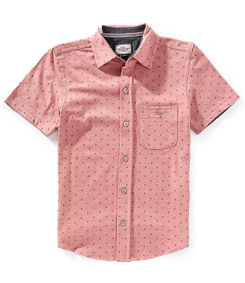 Flag and Anthem Big Boys Short-Sleeve Fulton Geometric-Printed Knit Shirt