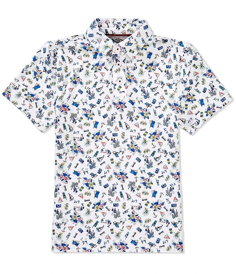 Flag and Anthem Big Boys 8-20 Short-Sleeve Opelika Beach Print Polo Shirt