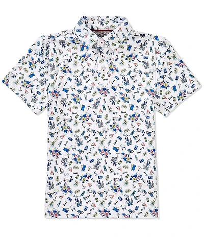 Flag and Anthem Big Boys 8-20 Short-Sleeve Opelika Beach Print Polo Shirt