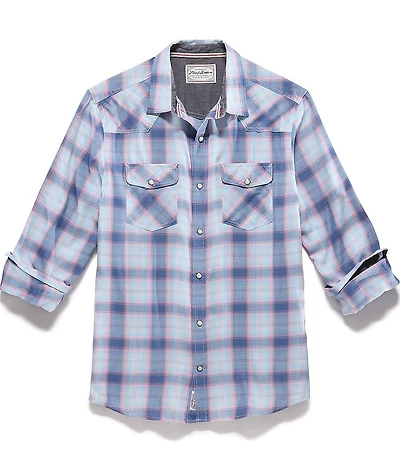 Flag and Anthem Muncie Plaid Long Sleeve Vintage Washed Woven Western Shirt