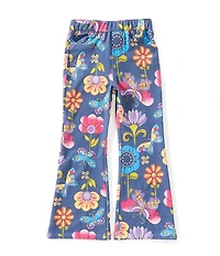 Flapdoodles Little Girls Flower-Print Jeans