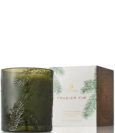 Thymes Frasier Fir Pine Needle Glass Candle. 6.5 oz.