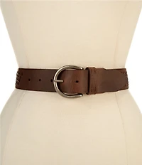Frye 1.5#double; Woven Perforated Leather Belt