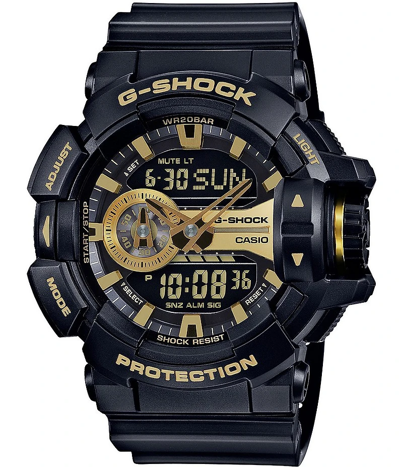 G-Shock Rotary-Dial Ana-Digi Resin and Stainless Steel World Time Watch
