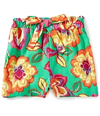 GB Big Girls Pull On Floral Print Shorts