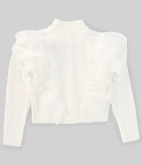 GB Big Girls Long Sleeve Tulle Cable Knit Sweater