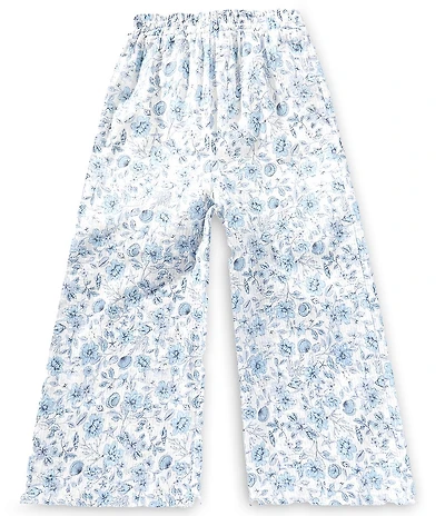 GB Big Girls Lurex Floral Wide Leg Ankle Pant