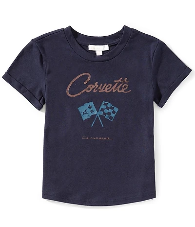 GB Little Girls Short Sleeve Corvette Graphic T-Shirt