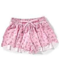 GB Big Girls Active Mid-Rise Floral Print Flippy Shorts