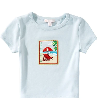 GB Big Girls Beaded 'Rio De Janeiro' Beach Stamp Baby T-Shirt