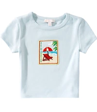 GB Big Girls Beaded 'Rio De Janeiro' Beach Stamp Baby T-Shirt