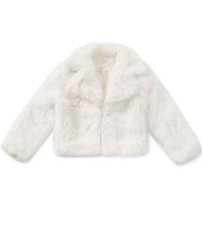GB Big Girls Faux Fur Notch Collar Coat