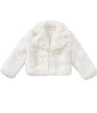 GB Big Girls Faux Fur Notch Collar Coat