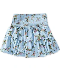 GB Big Girls Floral Print Tiered Pull-On Tennis Skirt