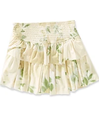 GB Big Girls Floral Printed Tiered Tennis Skirt