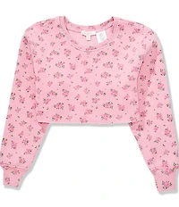 GB Big Girls Knit Rosebud Pattern Sweatshirt