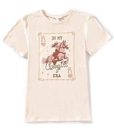 GB Big Girls Knit Western Cowgirl Graphic T-Shirt