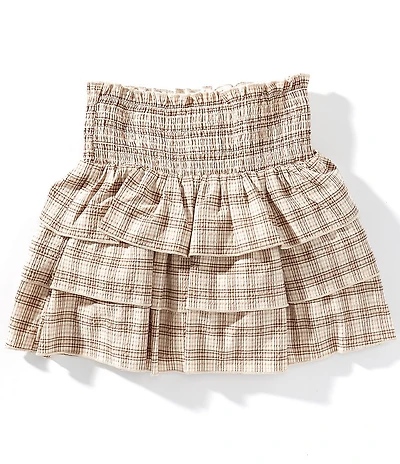 GB Big Girls Plaid Smocked Ruffle Skirt