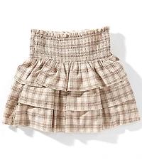GB Big Girls Plaid Smocked Ruffle Skirt
