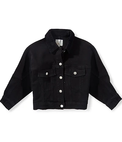 GB Big Girls Point Collar Long Sleeve Denim Jacket