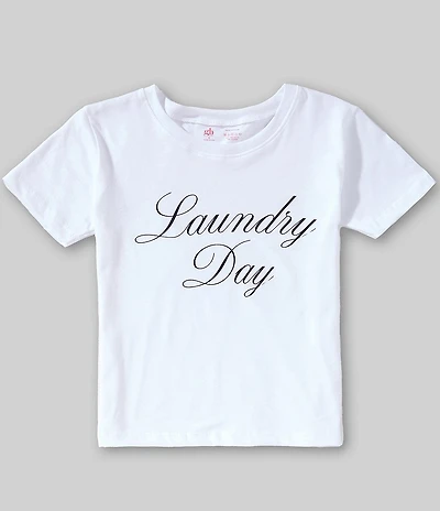GB Big Girls Short Sleeve Cotton Laundry Day Graphic Tee
