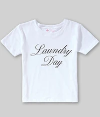 GB Big Girls Short Sleeve Cotton Laundry Day Graphic Tee