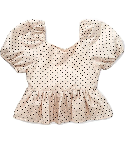 GB Big Girls Woven Puff Sleeve Babydoll Top