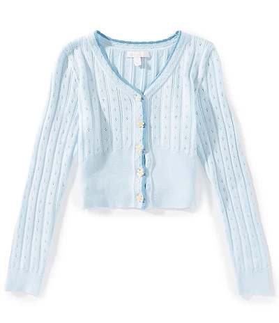 GB Big Girls Pointelle Cardigan Sweater