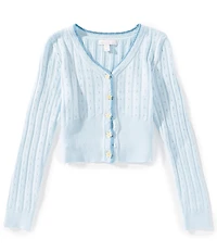 GB Big Girls Pointelle Cardigan Sweater