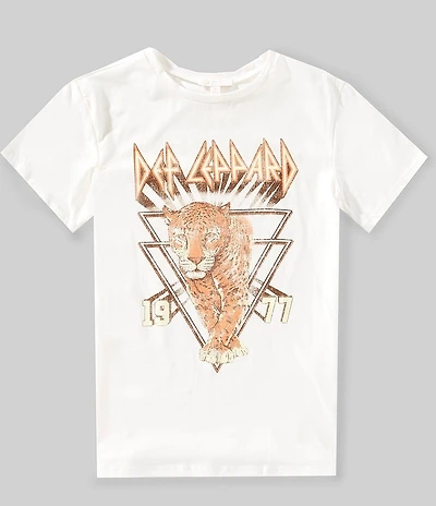 GB Girls Def Leopard Oversized Graphic Tee