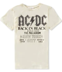 GB Big Girls Short Sleeve Crew Neck ACDC Graphic Tee